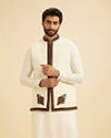 Elegant Cream Kurta Jacket Set